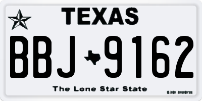 TX license plate BBJ9162