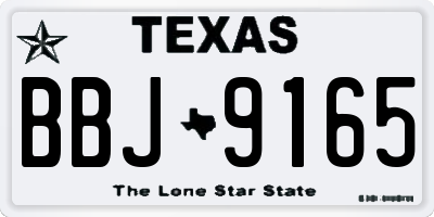 TX license plate BBJ9165