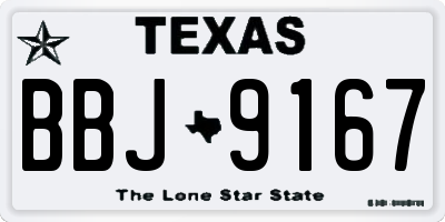 TX license plate BBJ9167