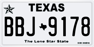 TX license plate BBJ9178