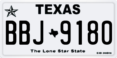 TX license plate BBJ9180