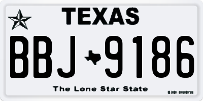 TX license plate BBJ9186