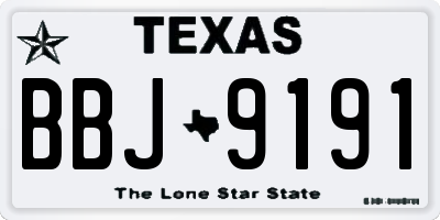TX license plate BBJ9191
