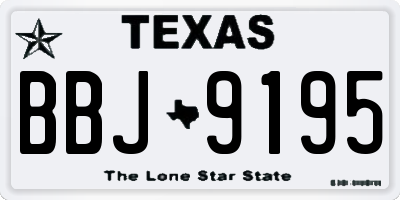 TX license plate BBJ9195