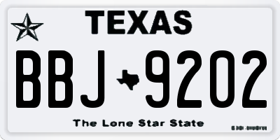 TX license plate BBJ9202