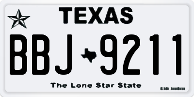 TX license plate BBJ9211