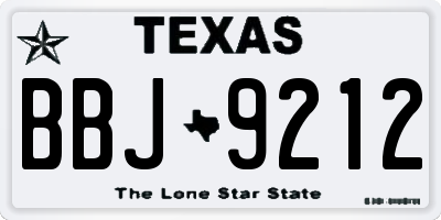 TX license plate BBJ9212