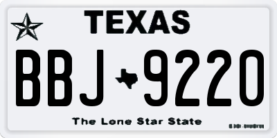 TX license plate BBJ9220
