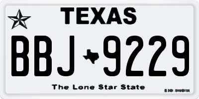 TX license plate BBJ9229
