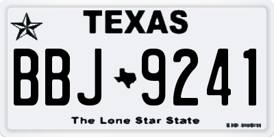 TX license plate BBJ9241