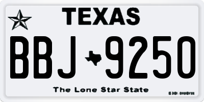 TX license plate BBJ9250