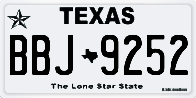 TX license plate BBJ9252