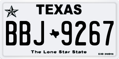 TX license plate BBJ9267