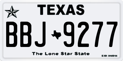 TX license plate BBJ9277