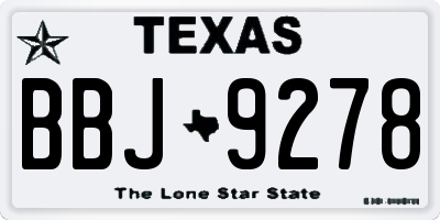 TX license plate BBJ9278