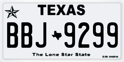 TX license plate BBJ9299