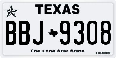 TX license plate BBJ9308