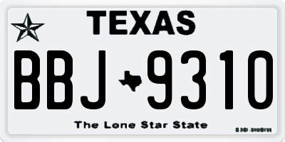 TX license plate BBJ9310