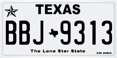 TX license plate BBJ9313