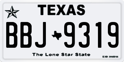 TX license plate BBJ9319