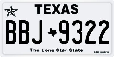 TX license plate BBJ9322