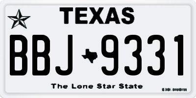 TX license plate BBJ9331