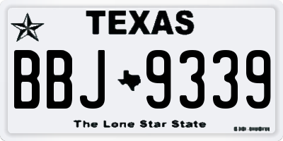 TX license plate BBJ9339