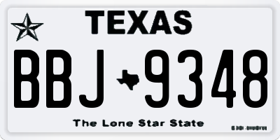 TX license plate BBJ9348