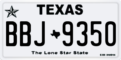TX license plate BBJ9350