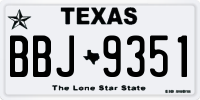 TX license plate BBJ9351