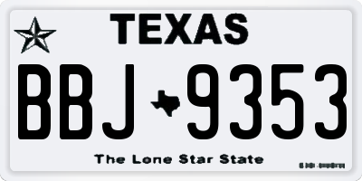 TX license plate BBJ9353