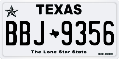 TX license plate BBJ9356