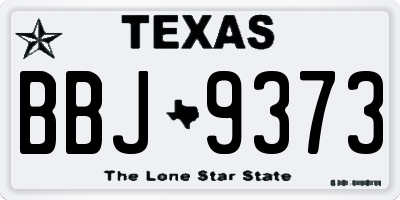 TX license plate BBJ9373