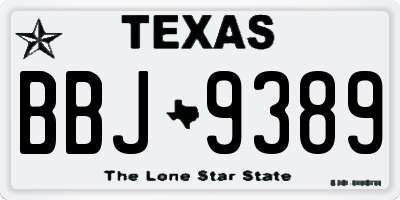 TX license plate BBJ9389