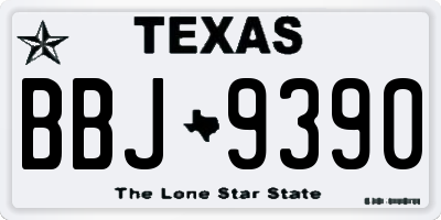TX license plate BBJ9390