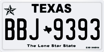 TX license plate BBJ9393