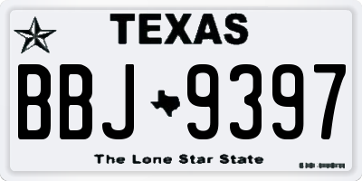TX license plate BBJ9397