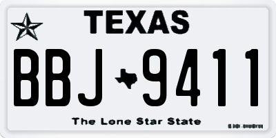 TX license plate BBJ9411