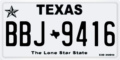 TX license plate BBJ9416