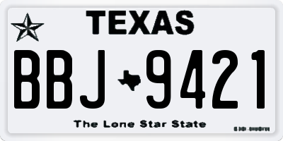 TX license plate BBJ9421