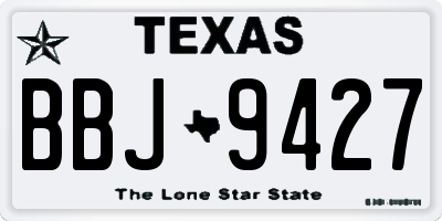 TX license plate BBJ9427
