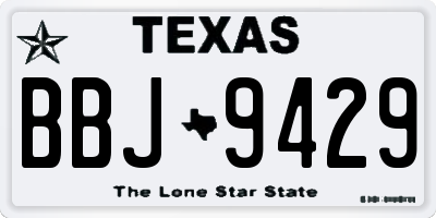 TX license plate BBJ9429