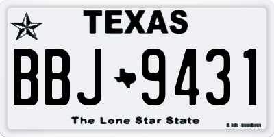 TX license plate BBJ9431
