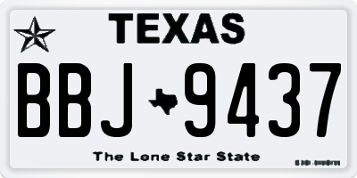 TX license plate BBJ9437