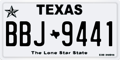 TX license plate BBJ9441