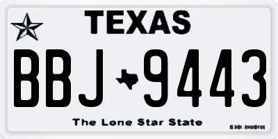TX license plate BBJ9443