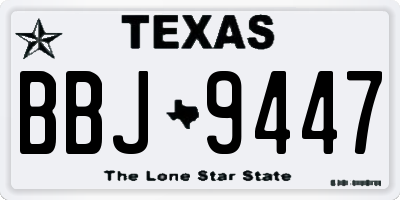 TX license plate BBJ9447