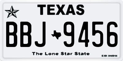 TX license plate BBJ9456