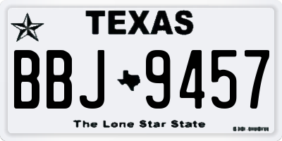 TX license plate BBJ9457