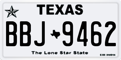 TX license plate BBJ9462